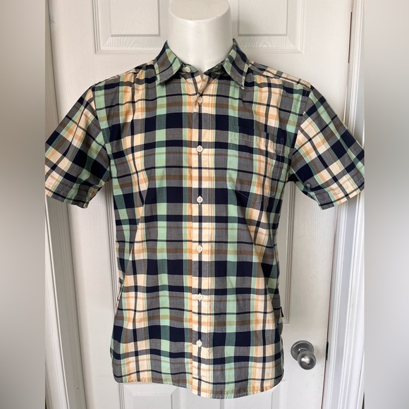 Mens Patagonia Short Sleeve Plaid Button Up Cotton Blend Shirt - Picture 1 of 10